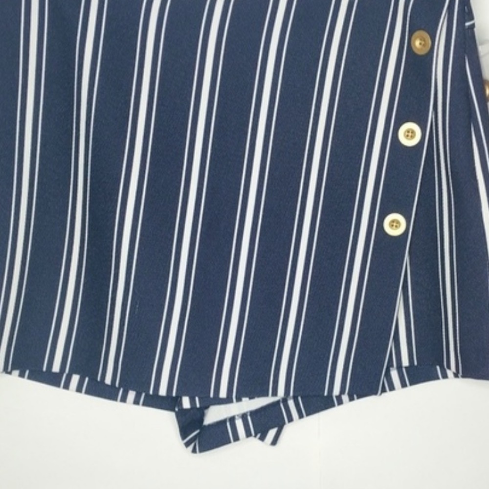 1State Navy  White stripped A line Skort